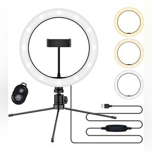 10” LED Tabletop Ring Light with Remote
